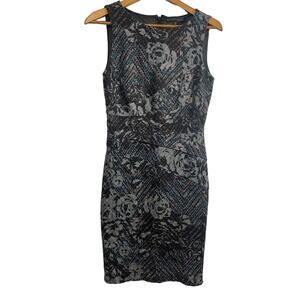 Antonio Melani Sheath Style Multi Gray Sleeveless Dress Size 4